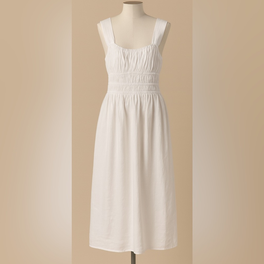 Faithfull the Brand Cream Midi Dress